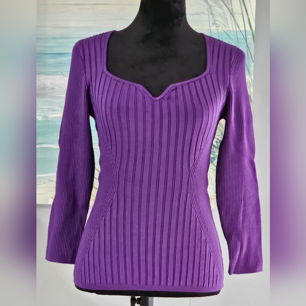 WHBM Sweetheart Ribbed Top Sz Medium